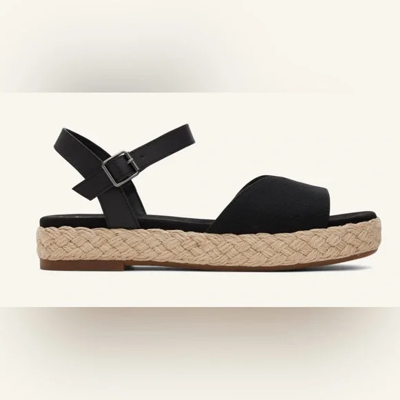 Toms Black and Tan Sandals — Abbey / New in box - Picture 1 of 6